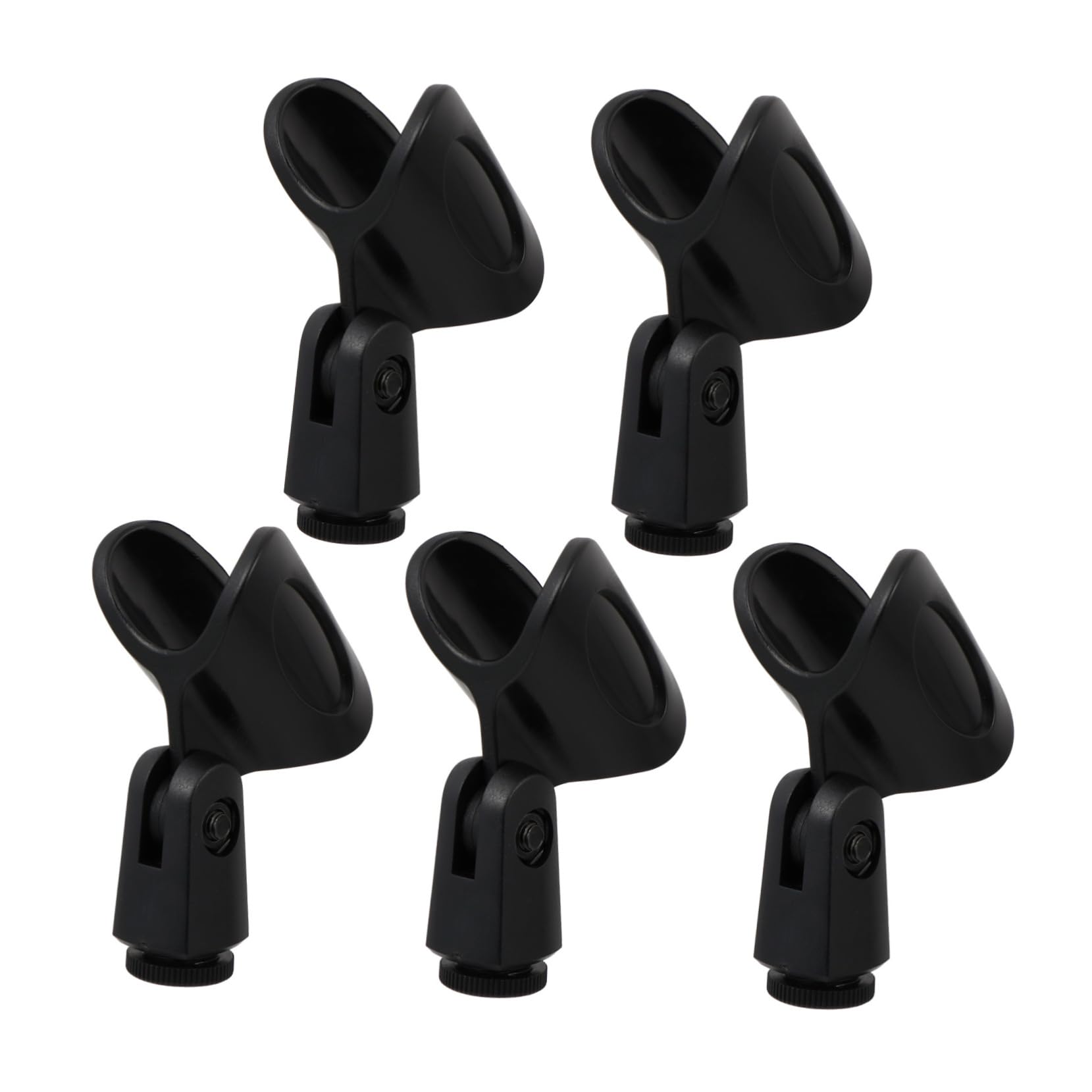 1Set Microphone Clips for Mic Stands Durable Holders for Ktv Stage Performance Fits Thread Easy Installation Black