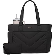 Tote Bag for Women, Puffer Work Travel Handbag with Zipper for Teacher Nurse, Quilted Cute Laptop Shoulder Gym Bag