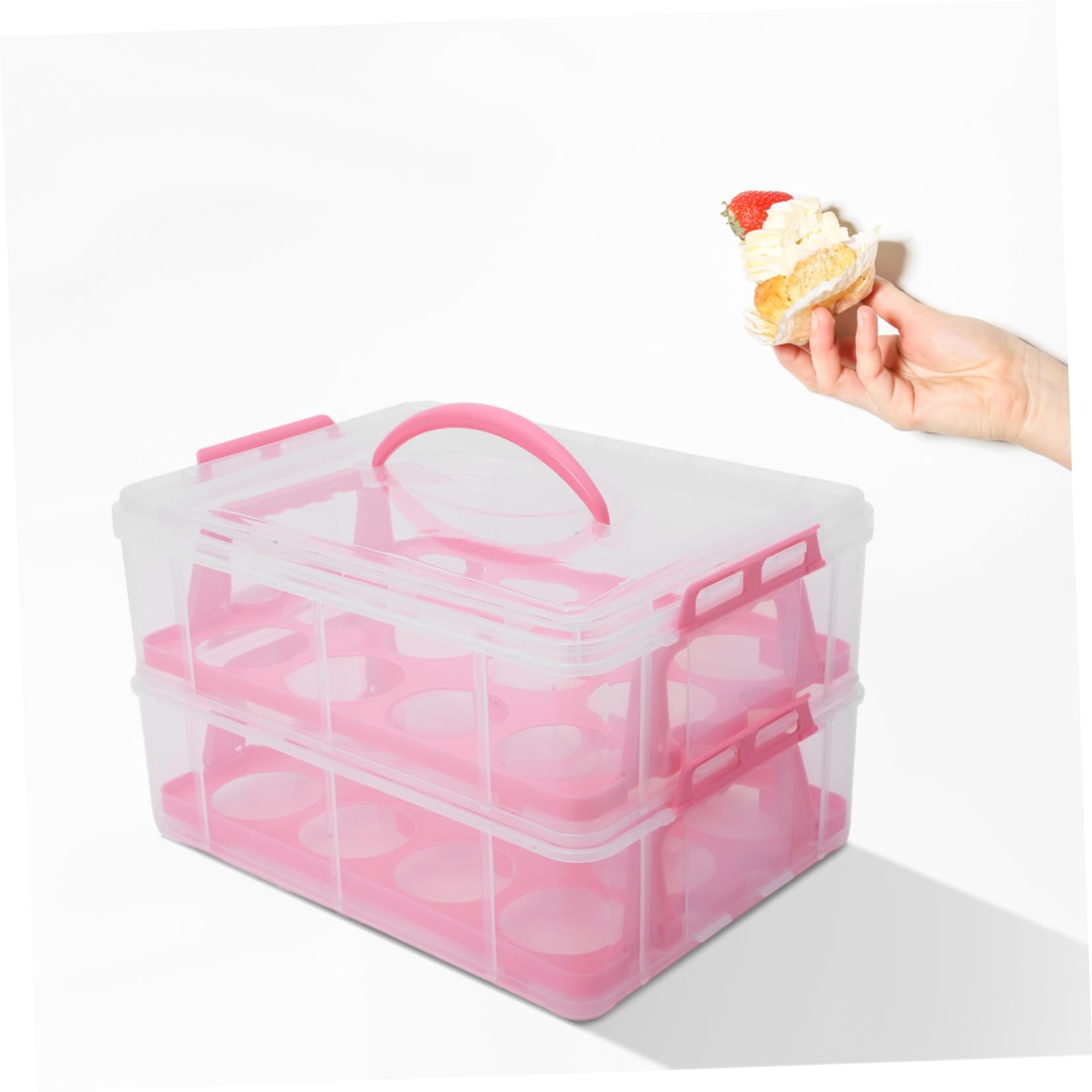STOBAZA Boîte à Gâteau Portable Boîte D'emballage pour Pâtisserie 24pcs en Pp Démontable pour Pâtisseries Professionnels et Occasions Spéciales