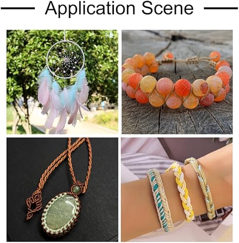 Miniatura 2 de Cheriswelry Cuerda de poliéster encerado coreano de 85 yardas de 0.039 pulgadas (0.039 in), hilo de cuerda de cuerda de cuerda redonda para