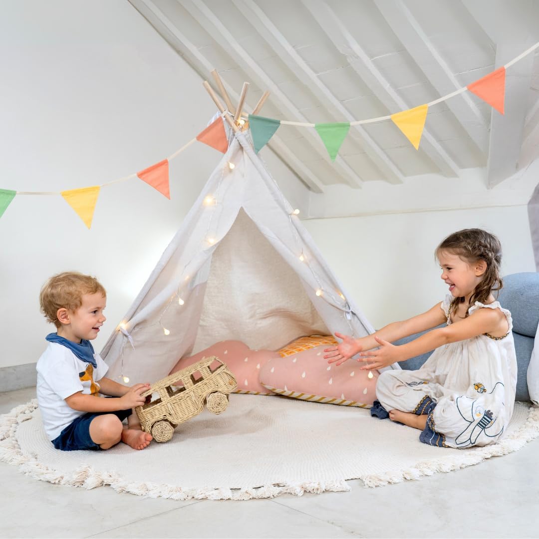 9.2Ft-10pcs Organic Cotton Bunting for Nursery Décoration - Pennant Banner Flags, Banners,Triangle Fabric Garland - Perfect for Baby Showers & BD Parties as Well as Playroom Decor for Boys & Girls - Image 3