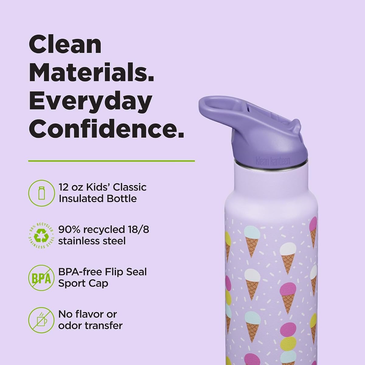 Klean Kanteen Classic Kid 12oz with Sport Cap view 2