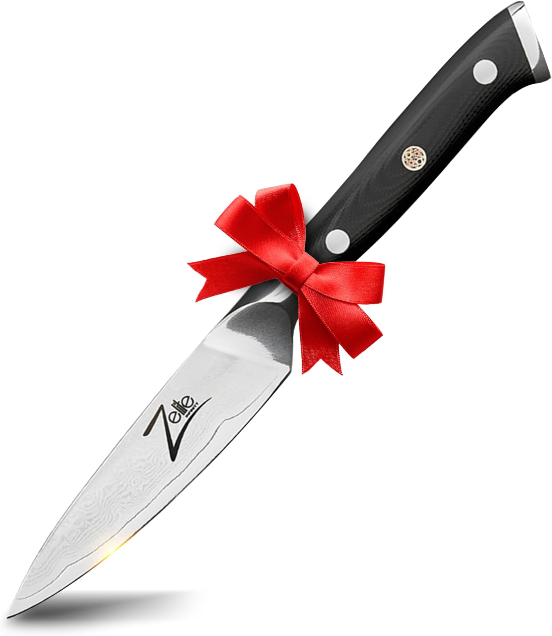 Zelite Infinity Paring Knife | Steel | Razor Sharp | Superb Edge Retention | Stain & Corrosion Resistant Chef Knives | Leather Sheath | Alpha-Royal Japanese | 4 Inches