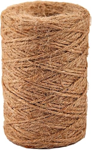 Durrie India Cordel de yute de 492 pies fino natural de 3 capas de yute para envolver regalos, manualidades, plantas, jardín, decoración de artes