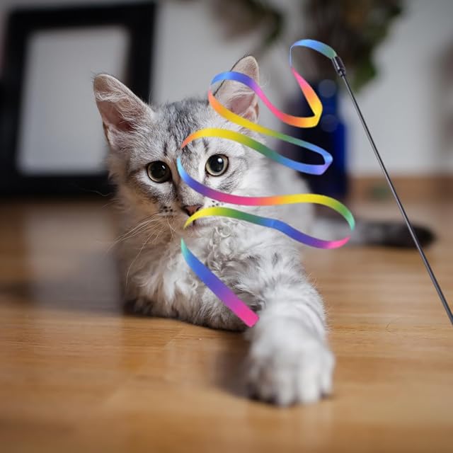 Foto 2 de 6 de Kzouenzu Juego De 4 Varitas para Gatos, Varita Interactiva para Gatos De 28 Cm
