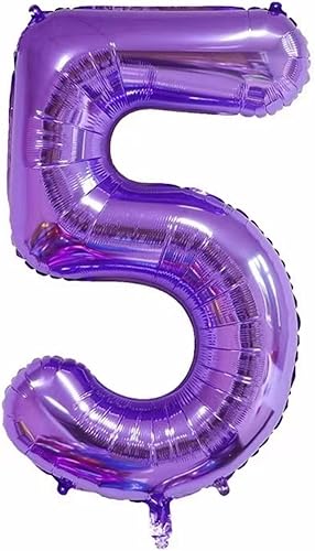 Vista 16 de Globos morados del número 2 de 40 pulgadas con corona, decoraciones de segundo cumpleaños para niñas, globos decorativos de celebración