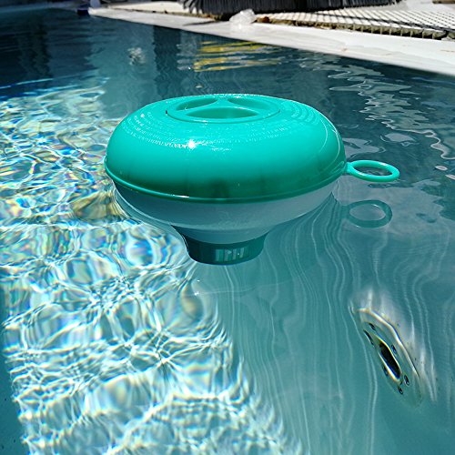 POOLWHALE Pool & Spa Floating Chlorine & Bromine 1" Tablet Chemical Dispenser, 5" Diameter, Collapsible Floater - Thumbnail 6