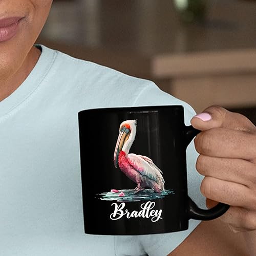 Miniatura 5 de Taza de café Pelican personalizada de 11 onzas y 15 onzas, taza de café negra de animales pelícanos, regalo para hombres, mujeres, amantes de los