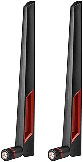 Superbat WiFi Antenna with RP-SMA Male Connector, 2.4GHz 5GHz 5.8GHz Dual Band Antenna for PCI-E WiFi Network Card USB Wireless Camera Router Hotspot etc. 2pcs