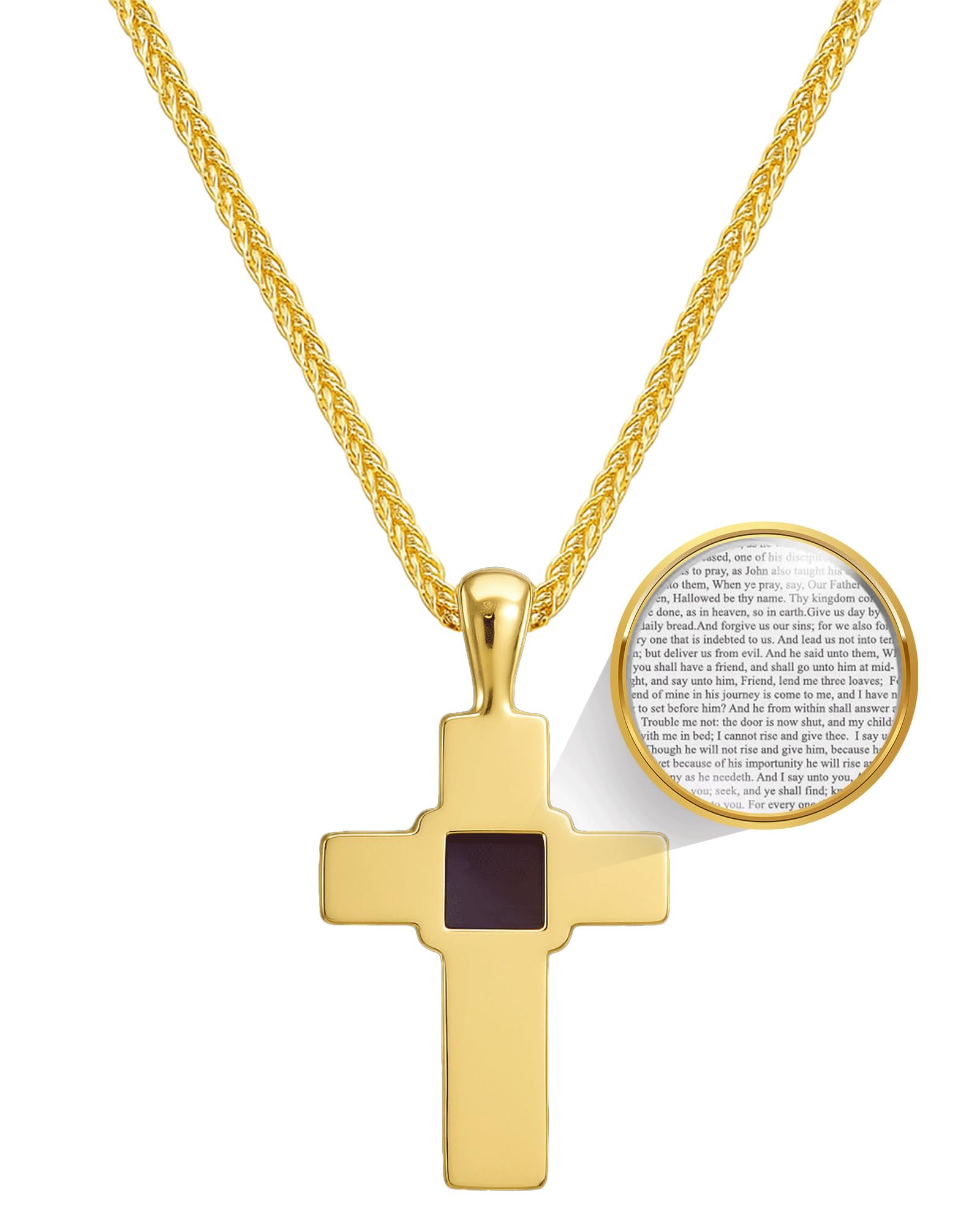 Cross Necklace with Smallest Nano Bible on Jewelry