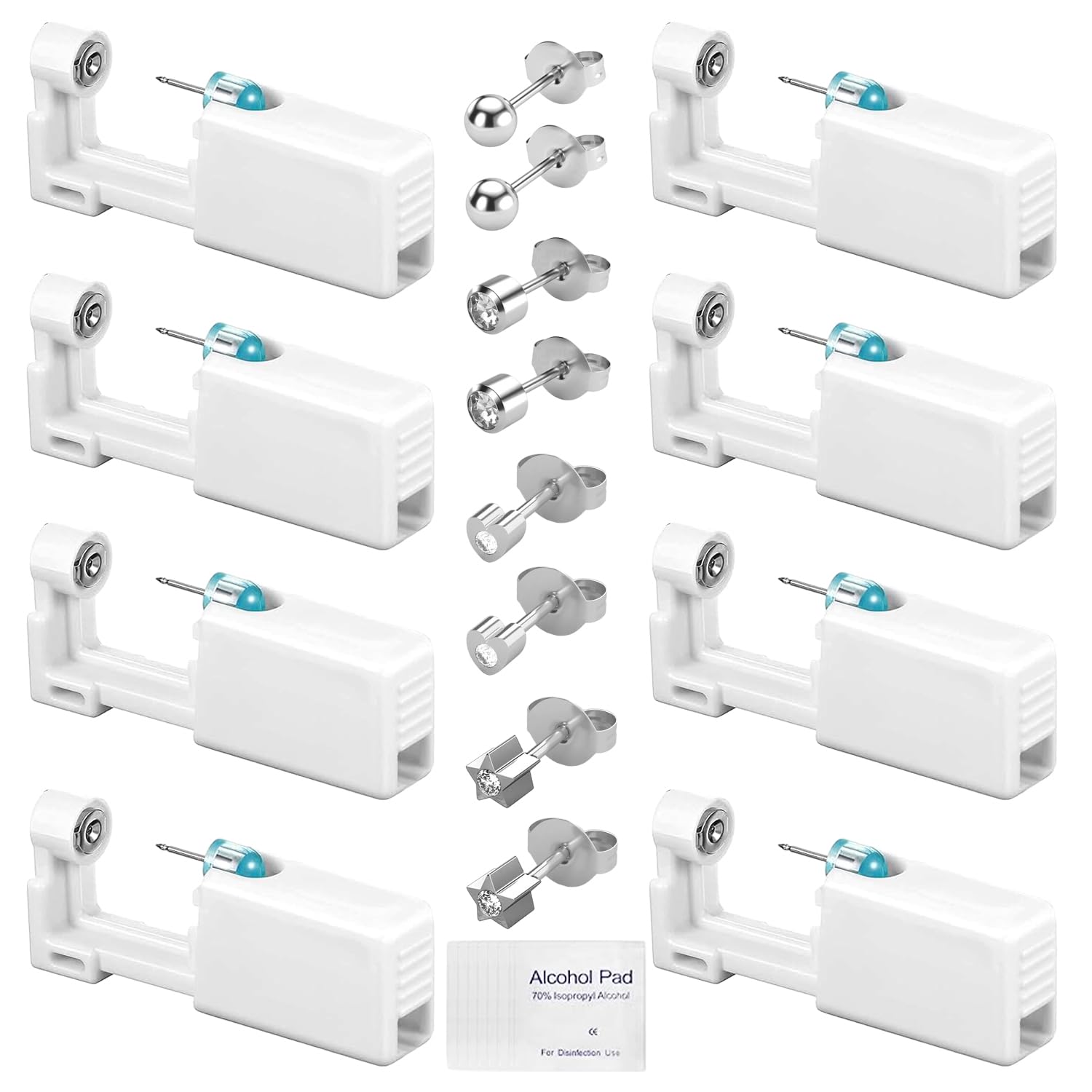 Kit Piercing Per Orecchi - 8 Pistole Monouso Con Orecchini Sterili, Per Uso Domestico Sicuro - Foto 5