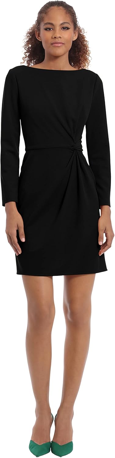 Donna Morgan Womens Side Waist Twist Detail Dress Workwear Office Career Event Party Guest of - Image 2
