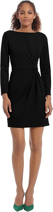 Donna Morgan Women's Donna Morgan Women's Dresses Side Waist Twist Detail Dress Workwear Office Career Event Party Guest of