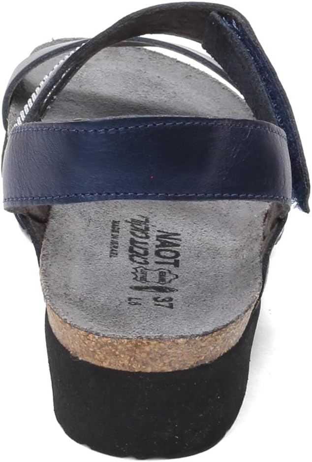 NAOT Women Krista Backstrap Sandal Polar Sea Lthr/Dark Blue w/Nikel Rivets 8-8.5 M US