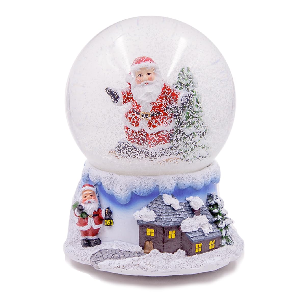 The Christmas Workshop 70779 Musical Santa Snow Globe/Indoor Festive Decoration/Wind Up & Play / 10.5cm x 10.5cm x 14cm