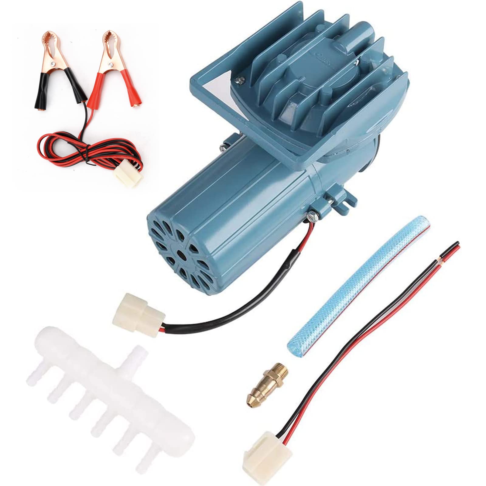 Pompa ad aria, DC 12 V 35 W, aeratore per acquario, stagno dei pesci, idroponica, compressore d'aria da 1077 GPH per uso commerciale