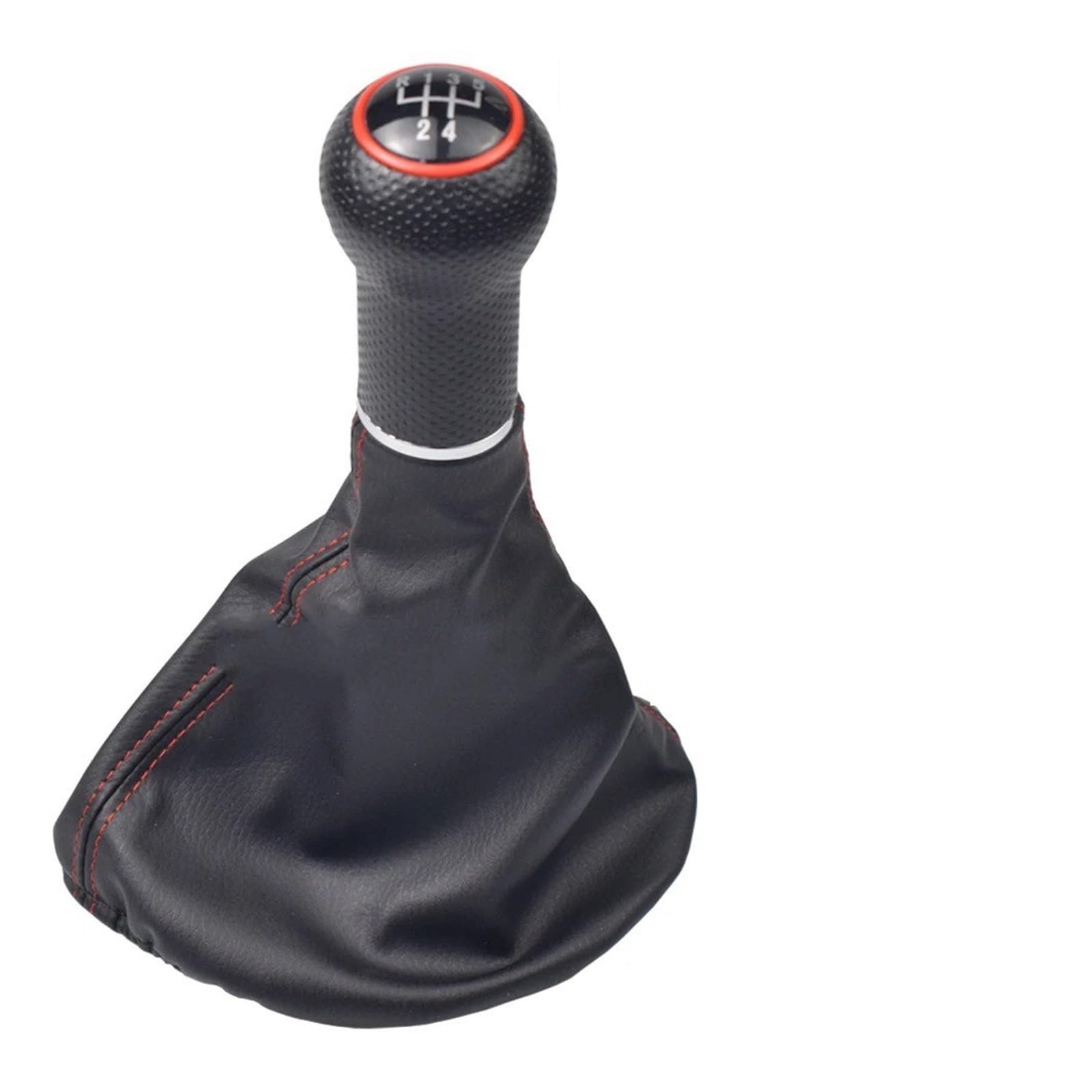 SAUANMNKTP Gearshift Knob for VW for Golf 1992-1998 Car Manual 5 Speed Gear Shift Stick Shifter Knob Head Gaitor Boot(5R-Red-Red line)