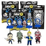 Fallout 76 Blind Bags Party Favors 3 Pack - Bundle with 3 Fallout Keychain Mystery Figures and More | Fallout 76 Bag Clips for Kids