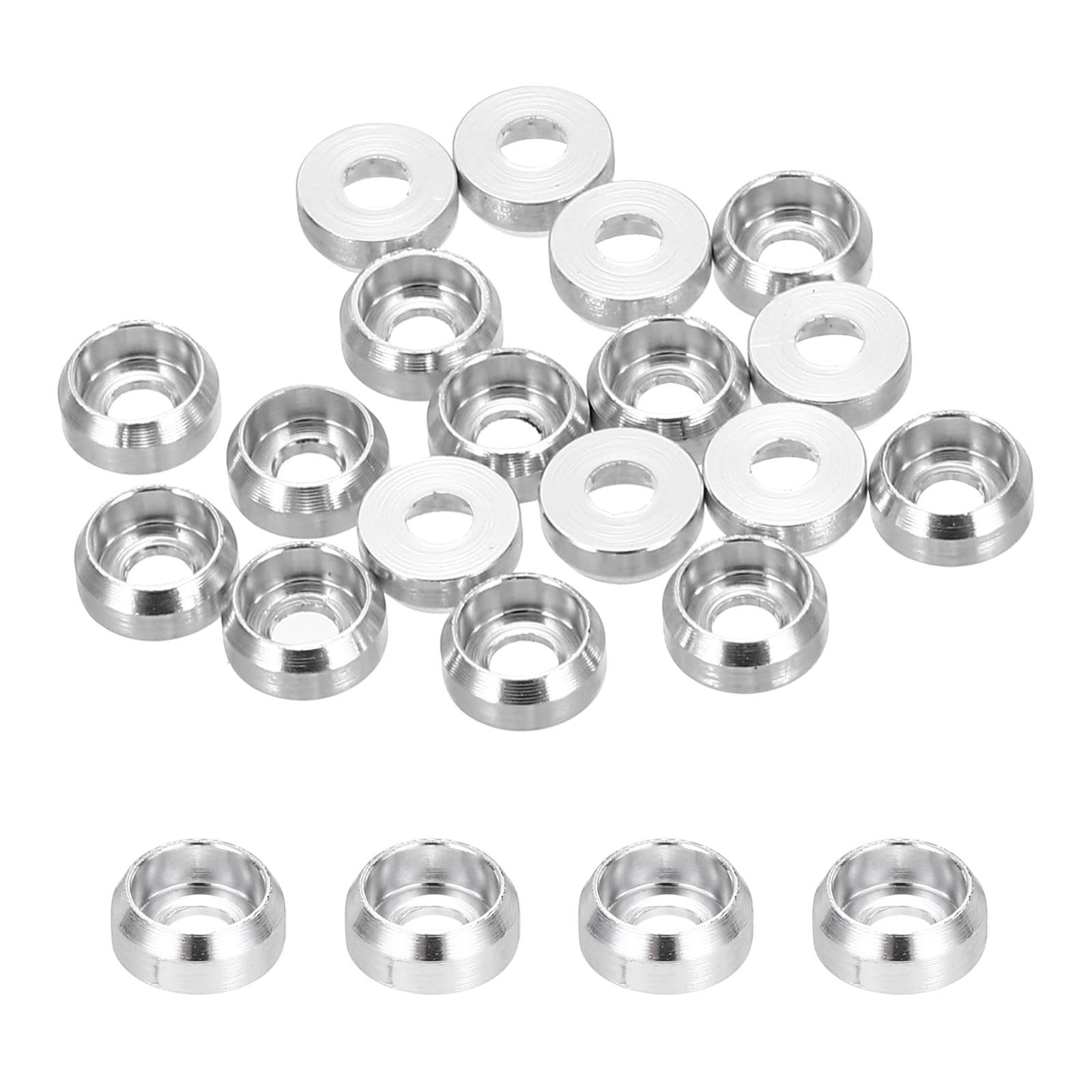 Lot De 20 Rondelles Alu Tête Fraisée M2 – Diamètre 2 Mm, Pour RC, FPV, PC Ou Drone