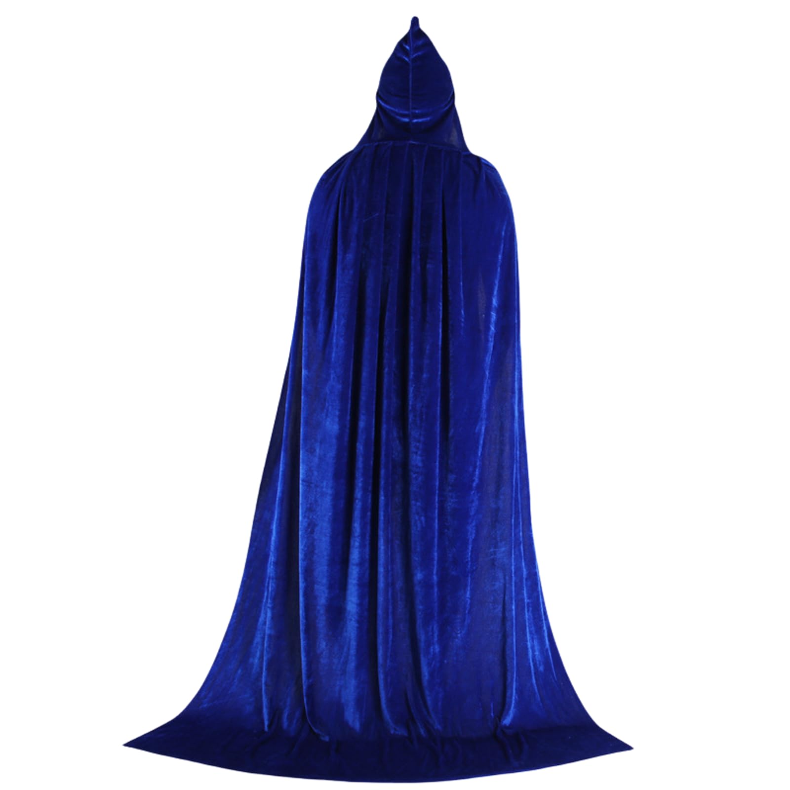 JIAHG Halloween Costume Long Hooded Cloak Full Length Shiny Pleuche Tunic Hooded Cape, 170CM Women Men Fancy Dress Cosplay Long Robe Vampire Cloak Halloween Fancy Cape for Role Play Costume Party โ image 1