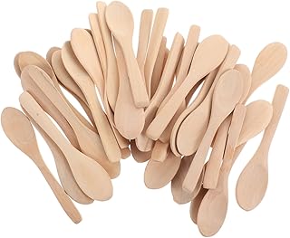 Beaupretty Colher De Máscara 36Pcs Mini Colheres De Madeira Ferramentas De Madeira Colheres De Mistura Colher De Maquiagem Ferramenta De Mistura Colher De Beleza De Madeira Colher De Máscara