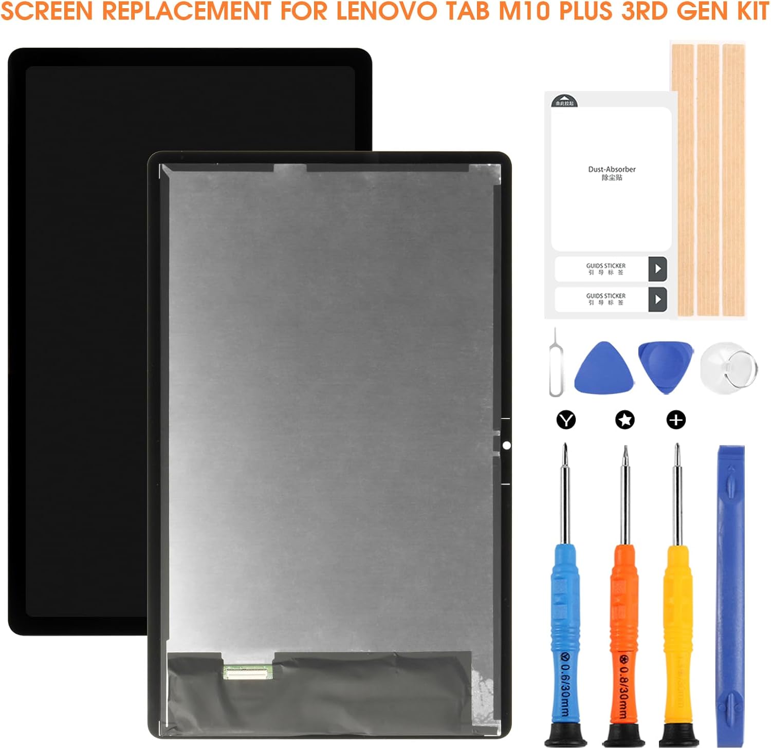 Screen Replacement for Lenovo Tab M10 Plus 3rd Gen LCD Display TB128FU Digitizer for Lenovo Tablet M10 Plus 3rd Gen Touch Screen Assembly with Repair Kit (Black,10.61 inch)