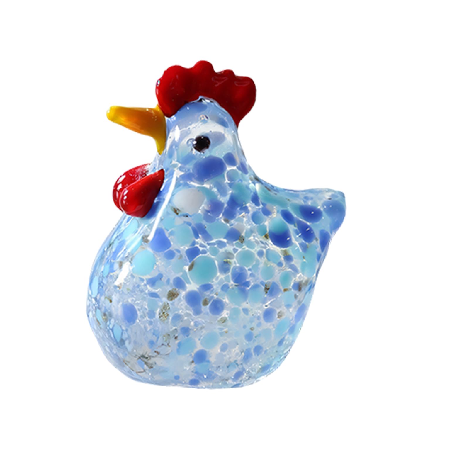 Limtula Glass Chicken Figurines Blown Glass Rooster Sculpture Collectible Art Glasses Ornament for Home Desktop Decors Chicken Figurines