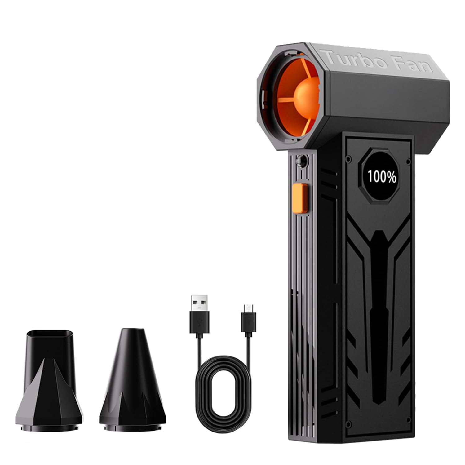 Aluan Turbo Handheld Blower Fan 150000 RPM, High-Power Turbo Air Blower with LED Display, Rechargeable Cleaning Blower for PC, Keyboard, Car & Home, 2 Nozzle Heads, Fast USB Charging-image-10