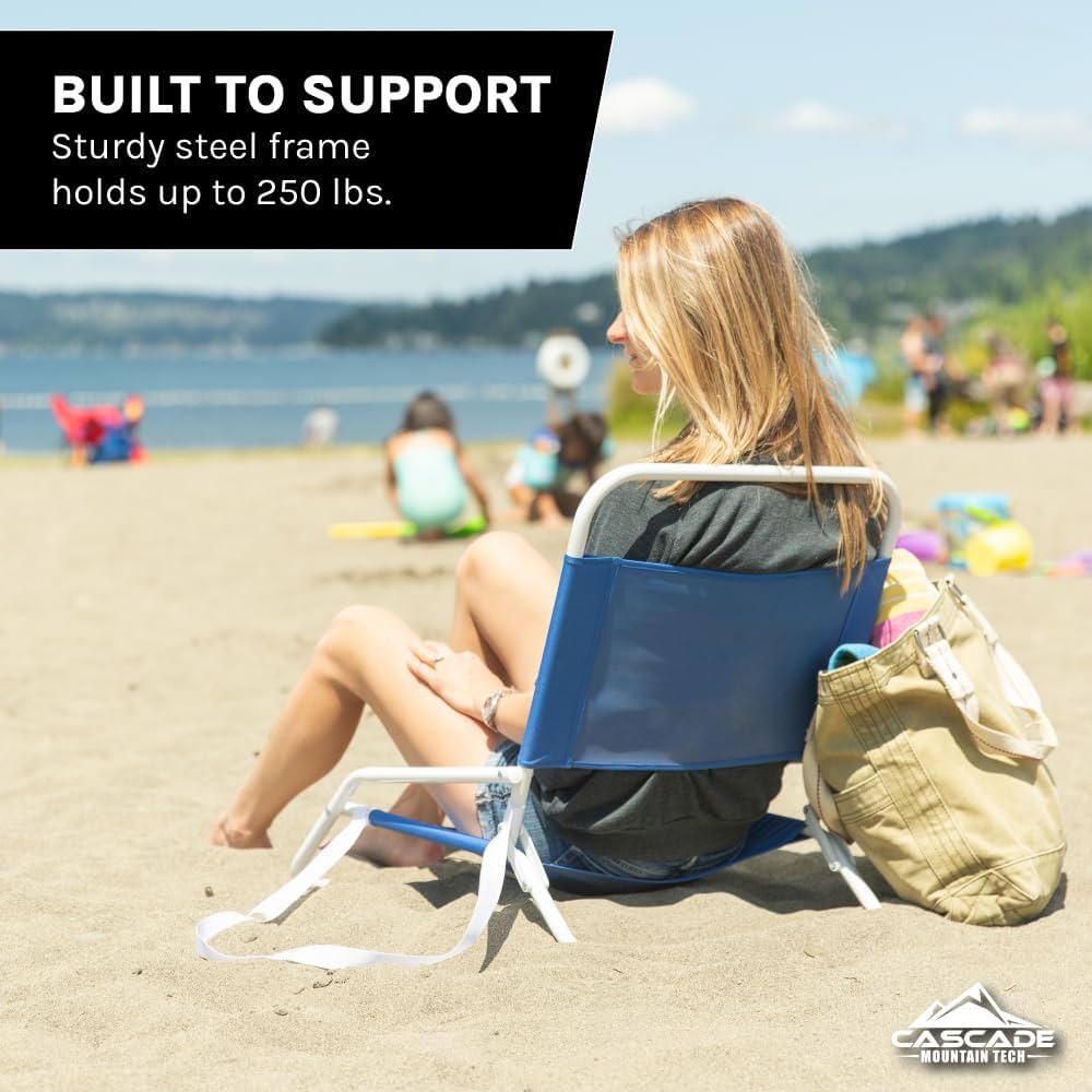 【激レア 】Mountain Research picnic seat NAVY Amazon.com : Cascade Mountain Tech Low Profile Beach Chair