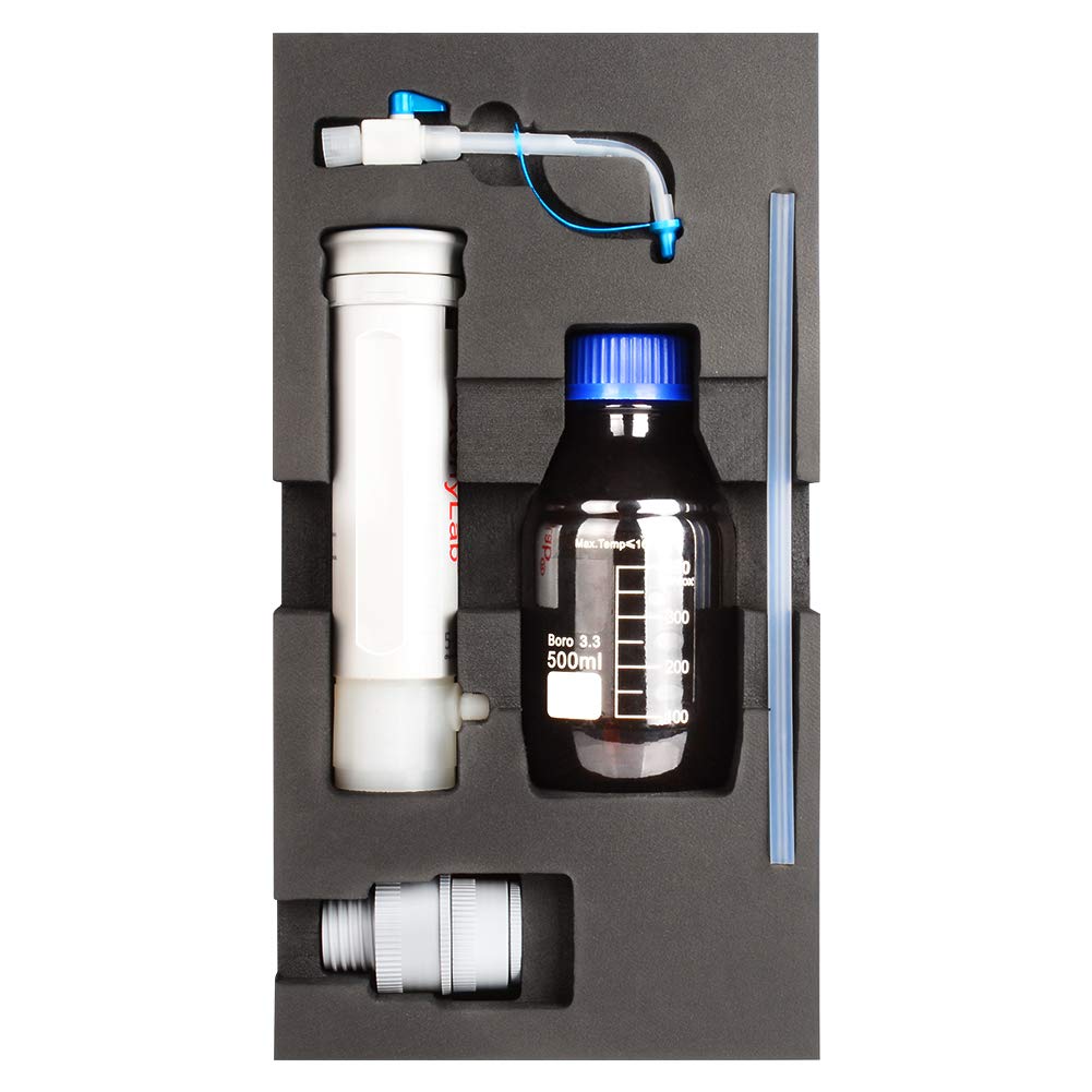 stonylab Flaschenaufsatzdispenser, Autoklavierbarer Verstellbarer Flaschenaufsatzdispenser mit 500ml Borosilikat-Reagenzflasche und Adaptern, Bottle Top Dispenser für die Laborforschung, 5-30ml