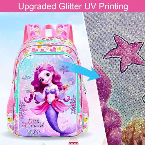 Image of WZLVO 3PCS Kids Backpack for Girls, Unicorn Dinosaur Animal Prechool Elementary Kindergarten School Bookbag with Lunch Box