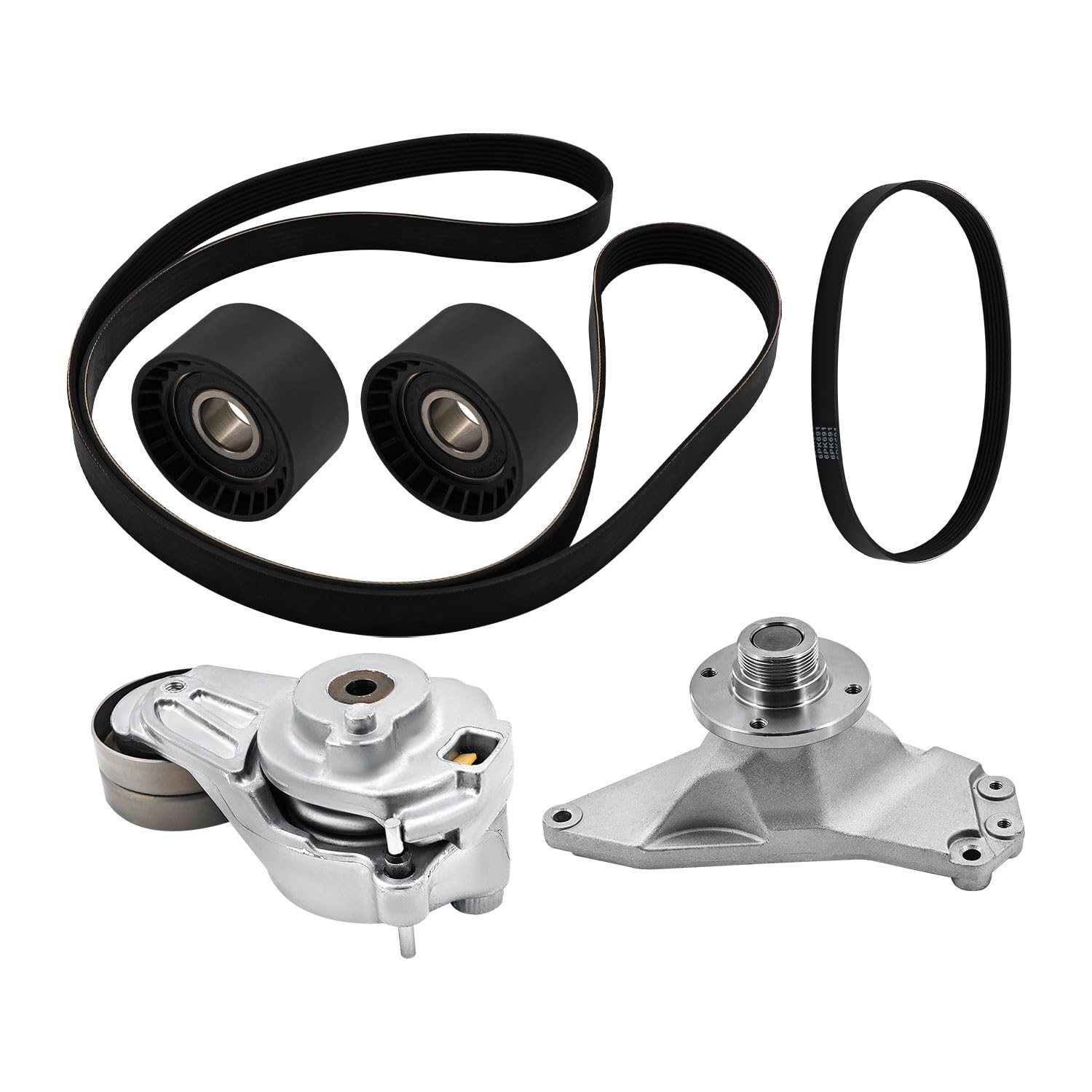 Serpentine Belt Kit Assembly Compatible with Mercedes Sprinter 2500 Compatible with Dodge Sprinter 2500 Compatible with Freightliner Sprinter 2500 3500 V6 3.0L 2007-2018, 6PK691, 6422000070