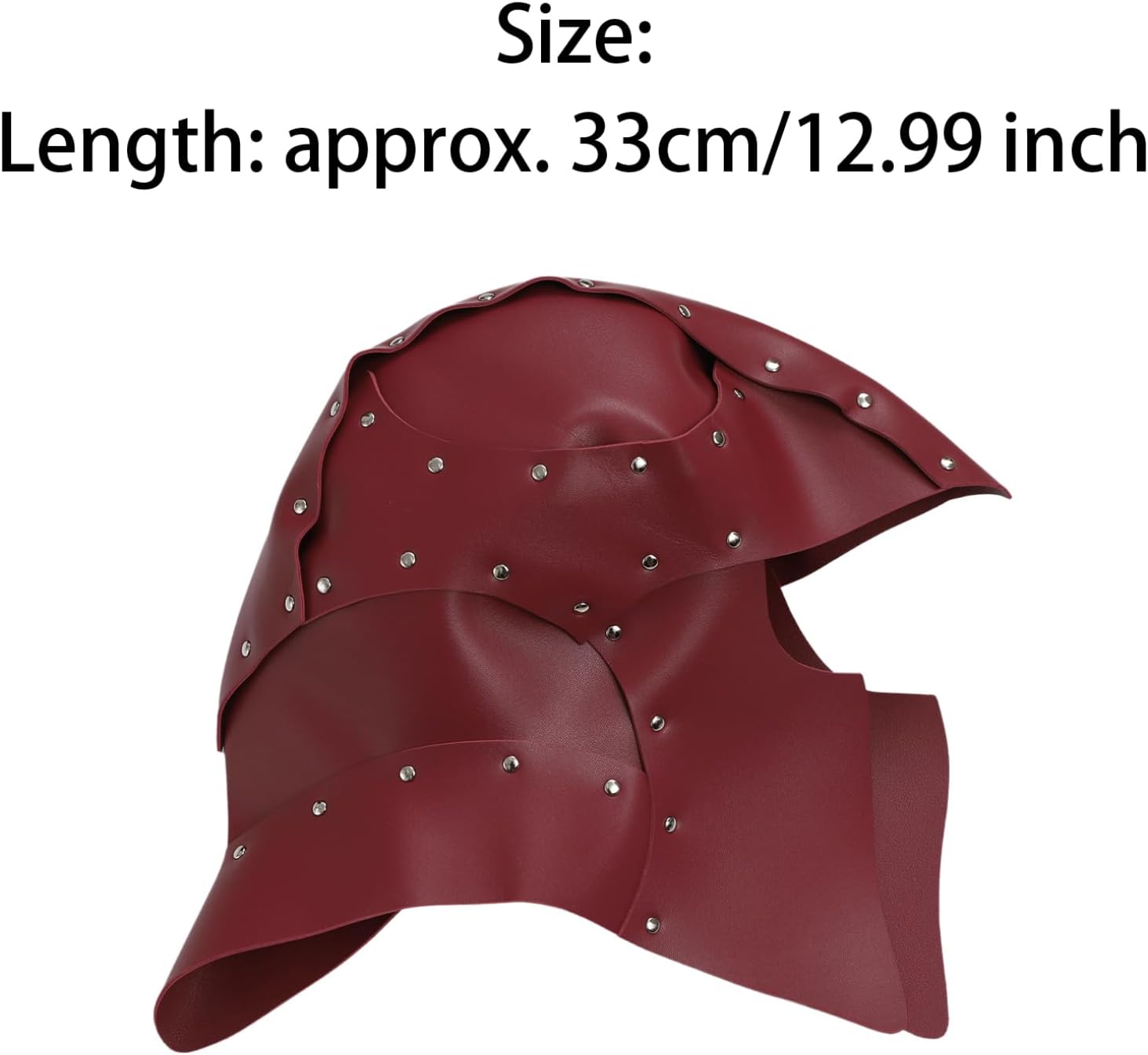 FEESHOW Retro Medieval Knight Hat Helmet Faux Leather Rivet Mask for Halloween Cosplay Fancy Fress