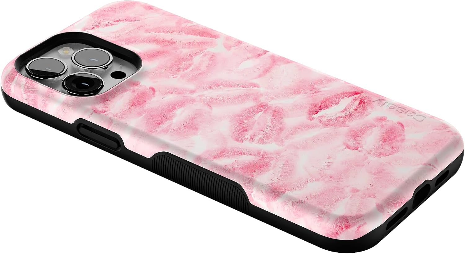 Casely iPhone 13 Pro Max Case | Sealed with a Kiss | Pink Lipstick | Bold Protective Design | Compatible with MagSafe