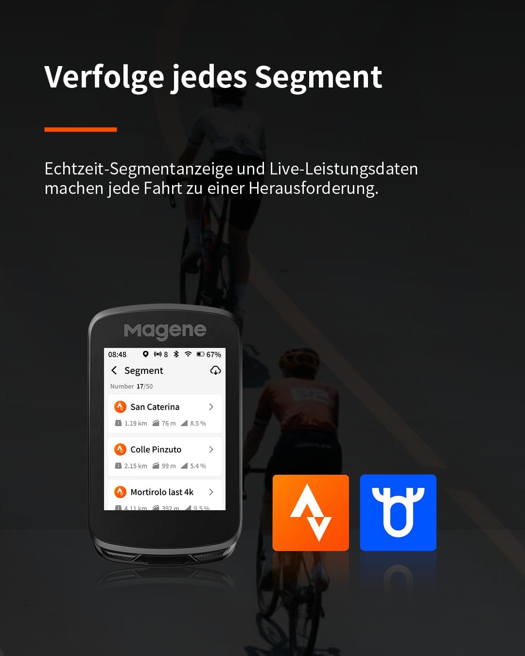 Magene C606/C606 V2 GPS-Fahrradcomputer, Multi-Scenario ClimbPro, WLAN- & Bluetooth-Datenübertragung, Routenplanung, Anpassbare Datenanzeige, Indoor-Training