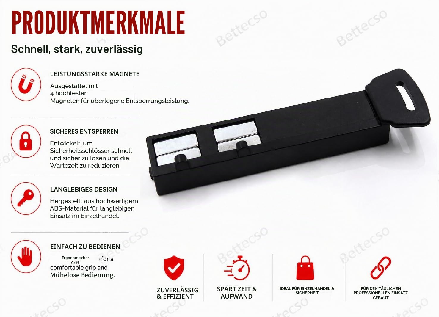 S3 Magnetschlüssel Kompatibel mit Alpha EAS Systemen | Für Spider Wrap Alarm und Retail Display Haken N52 Detacher (S3)
