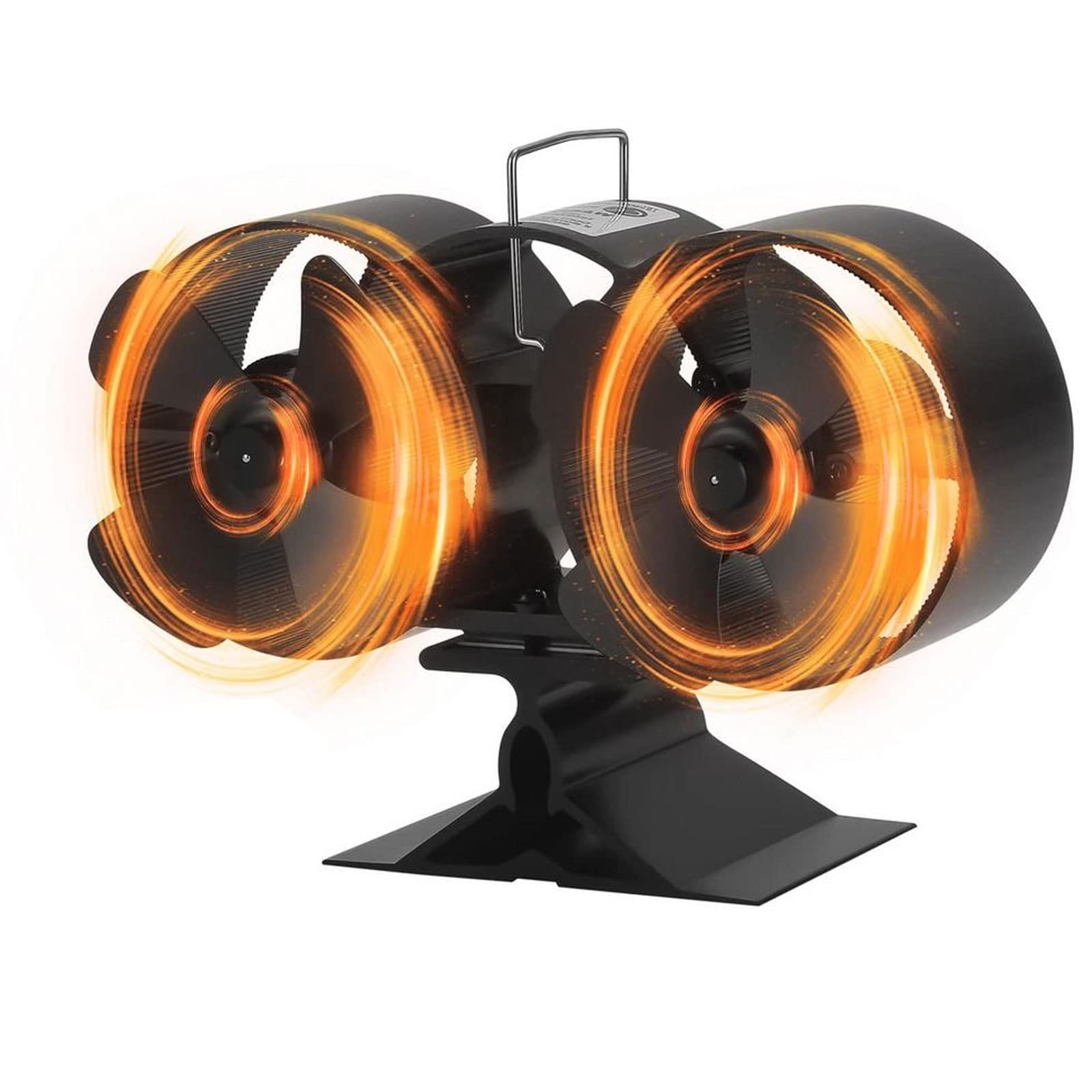 Ventilador para Estufa de leña Ventilador de 8 aspas para Chimenea Ventiladores ecológicos no eléctricos con 2 Motores para leña