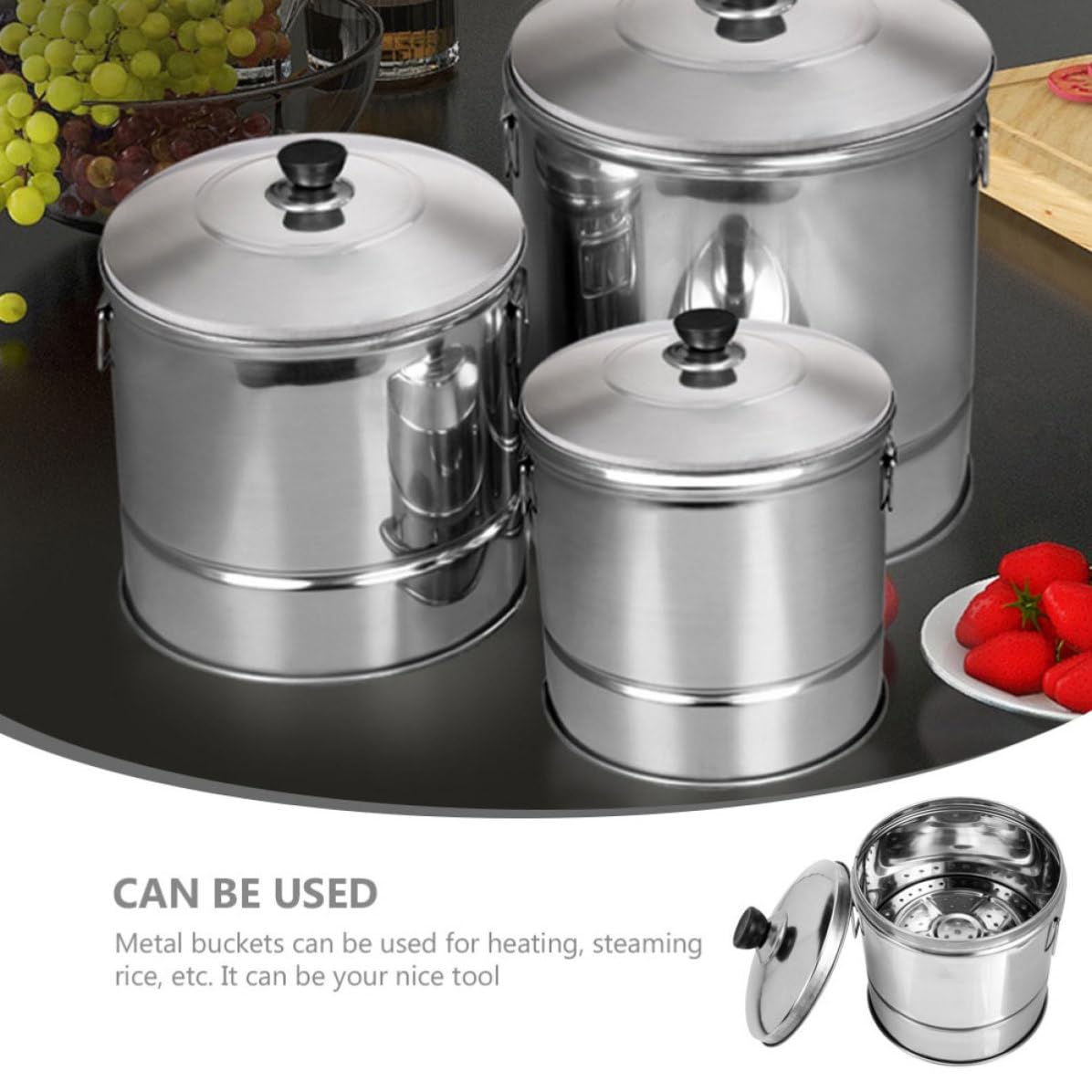 Vaporera de Acero Inoxidable para Cocinar Arroz Superficie Lisa sin Rebabas y Diseño Multifuncional Adecuado para Cocinar al Vapor en Casa