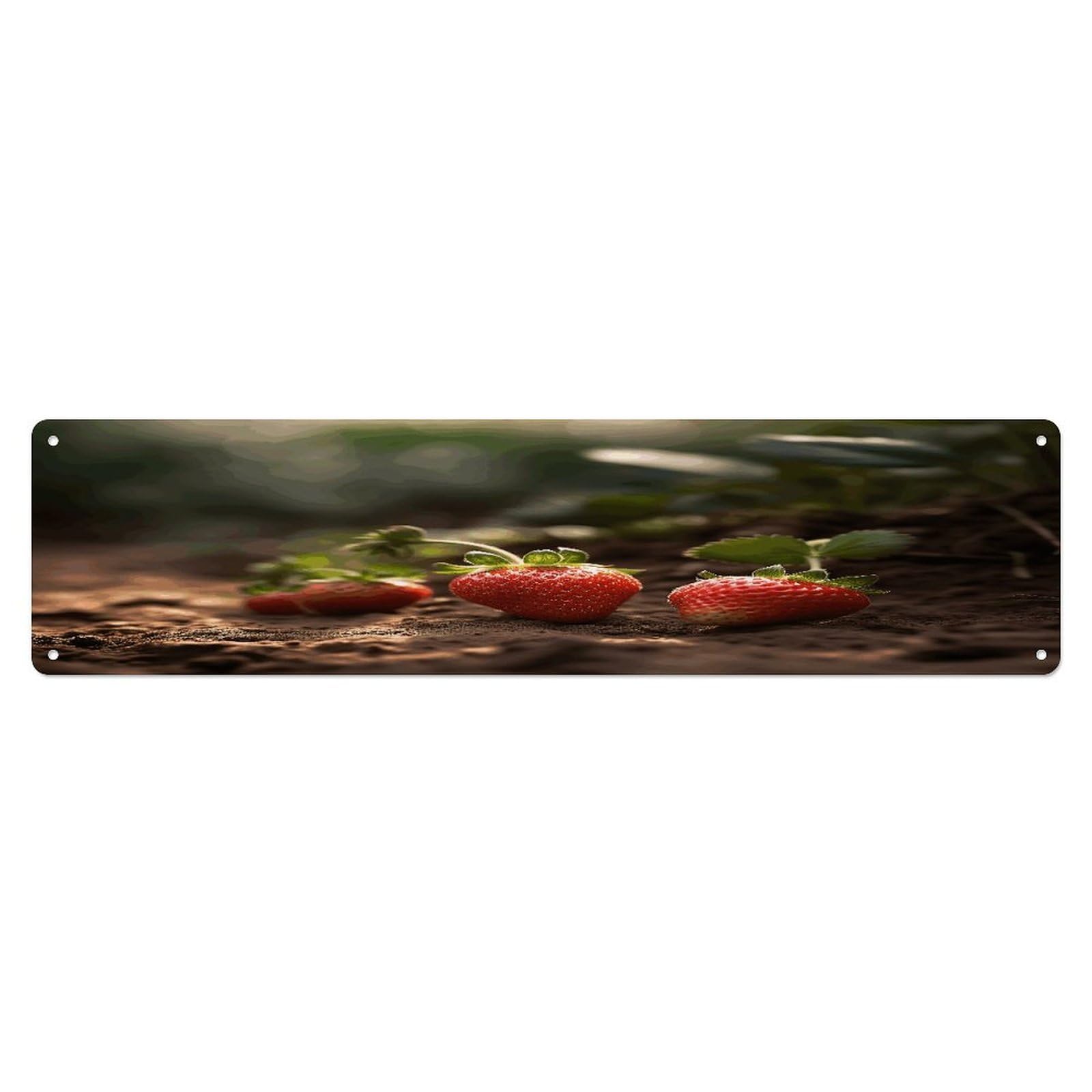 Adfgyerh Style Strawberries In The Soil Wall Decor Aluminum Waterproof. Plaque, Practical Gift,Sign 15.7X3.9 Inch Poster,For Home, Office, Business, Garage– Indoor/Outdoor