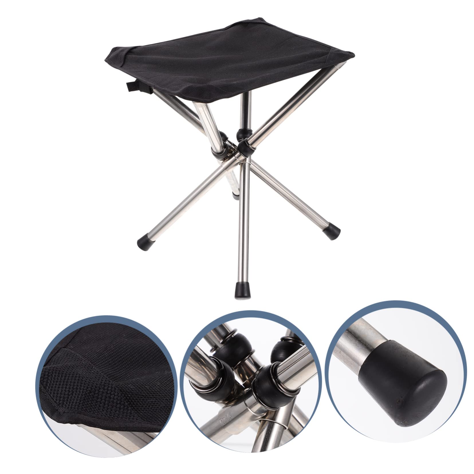KESYOO 1Pc Folding Fishing Stool Portable Outdoor Folding Chair Stainless Steel Lightweight Comfortable for Camping Hiking and Fishing Activities Easy to Carry Design
