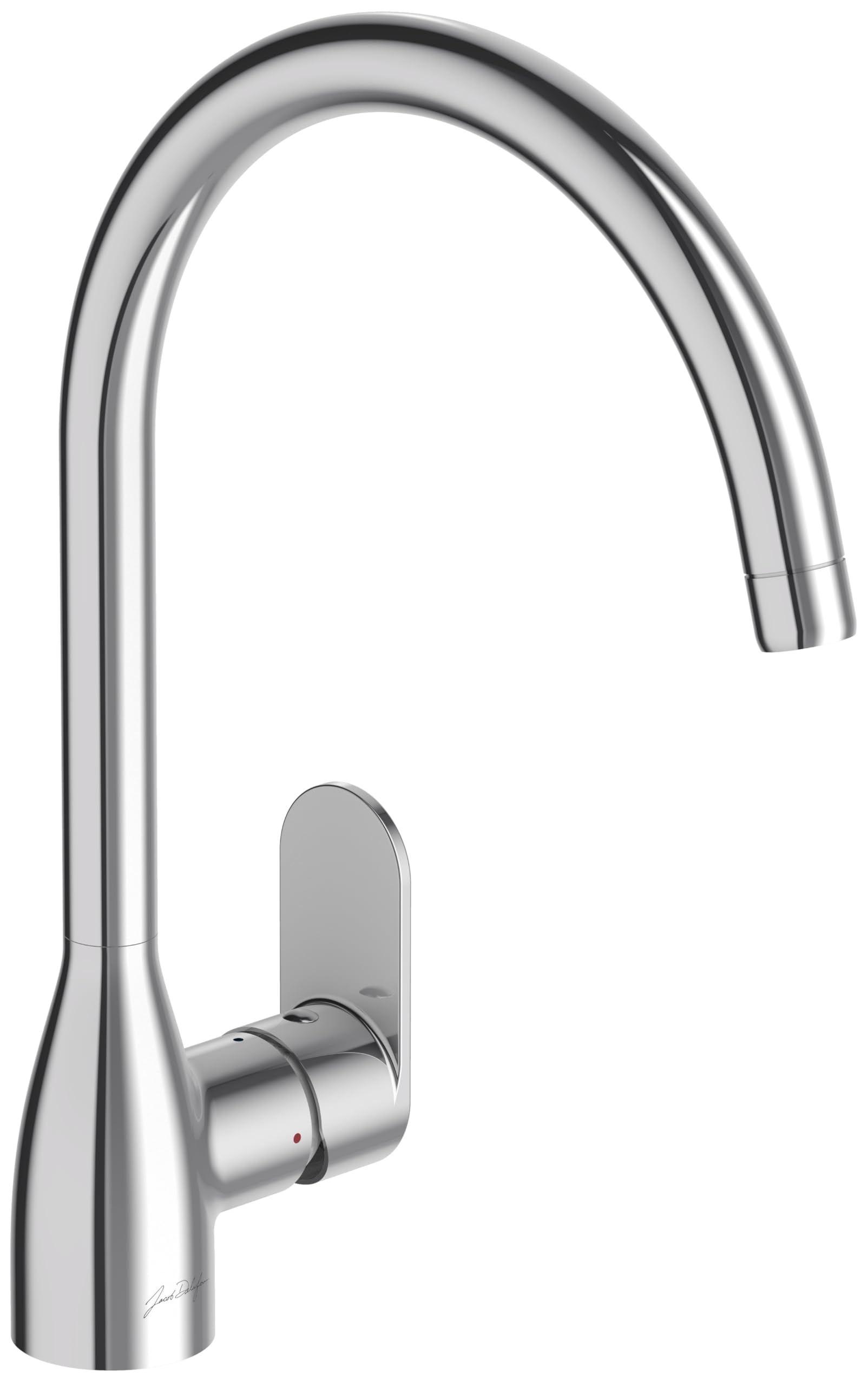 Jacob Delafon - Mitigeur d'Évier de Cuisine Marie - Col de cygne - Bec pivotant 360° - Économie d'eau - 35x22,7x8,3m - Finition Chrome - E21151-CP