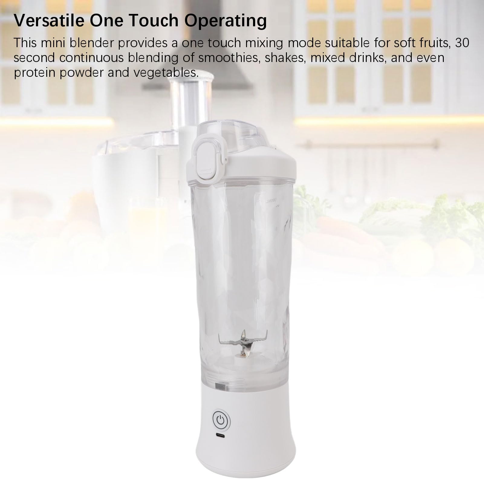 Mini Taza Potente del Juicer de la Licuadora Portátil 600ml para los Viajes y el Gimnasio con la Luz del RGB