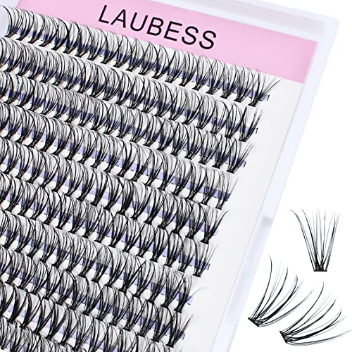 Image of Eyelash Clusters LAUBESS Lash Clusters Individual Lashes Cluster Eyelash Extensions DIY at Home Waterproof Cluster Lashes (20D-0.07D-17)