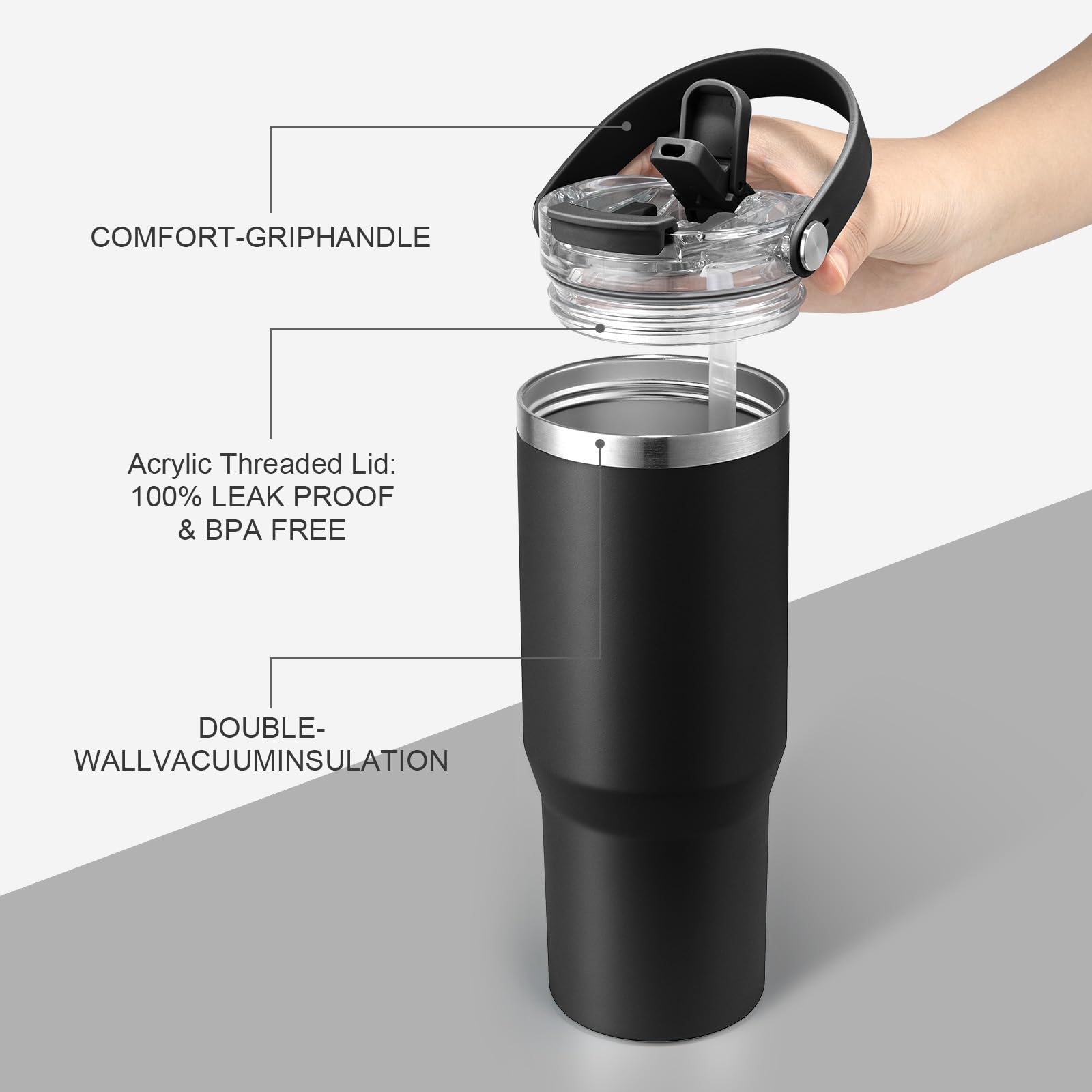Thermobrocca Da Viaggio 900ml In Acciaio Inox: Tazza Termica Per Caffè Con Filtro Infusore Tè | Borraccia Isolante Sottovuoto - 4