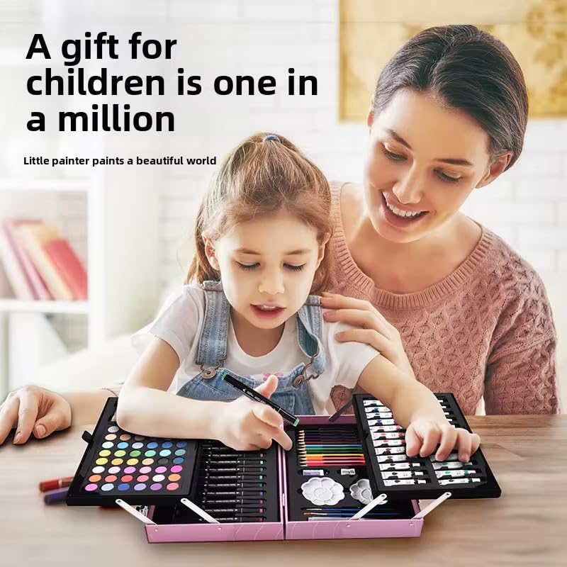 FEELHIGH 115 pcs Artist Colour Set -Multiple Kit, Professional Drawing Color Pencils, Oil Pastel, Sketches, Water Colors and Acrylict Craft 2