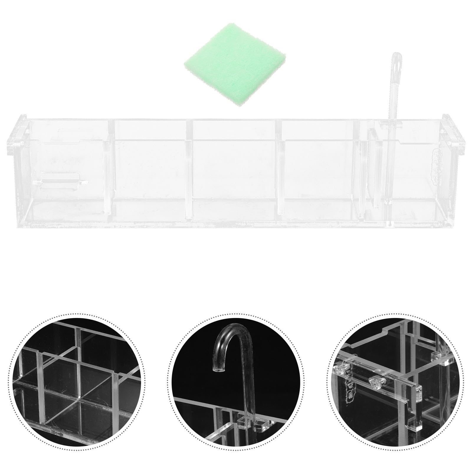 Caja de Acuario Caja de Filtración de Acuario de Acrílico Transparente Bombeo de Agua Elimina Pigmentos Uso Doméstico