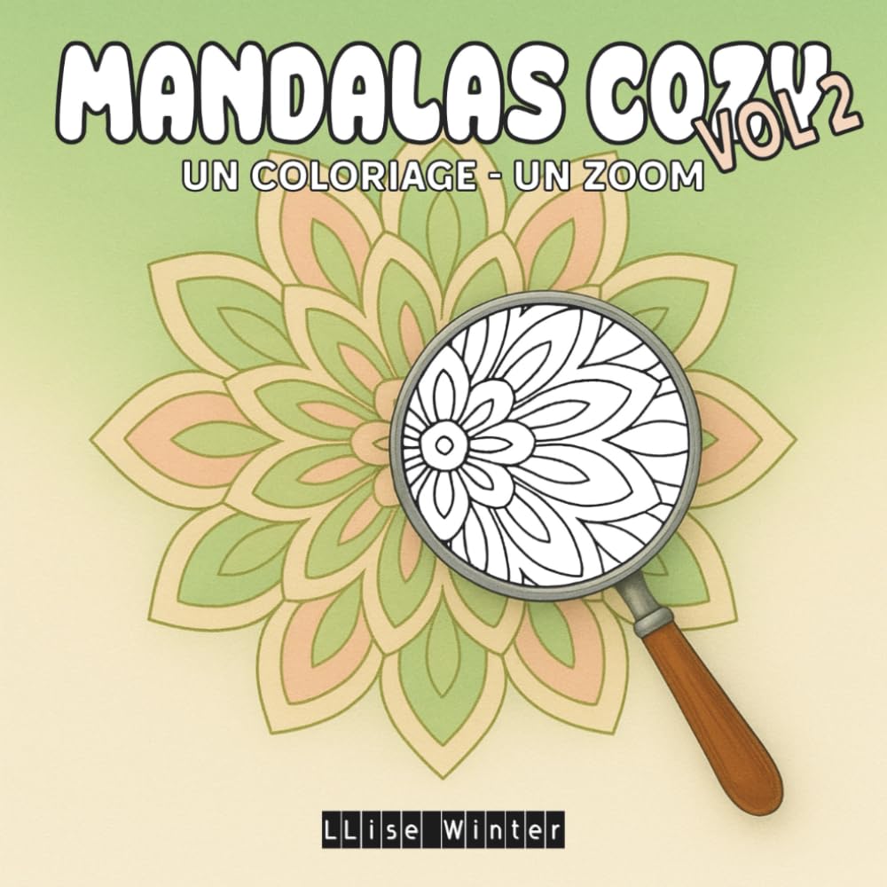 Mandalas Cozy Vol.2: 40 coloriages avec pages de suivi (tracker) | Bilingue FR/EN | Faciles et relaxants