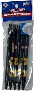 Pro Specialties Group NCAA Michigan Wolverines 5-Pack Retractable Click Pens- Great Stocking Suffers and Party Favors