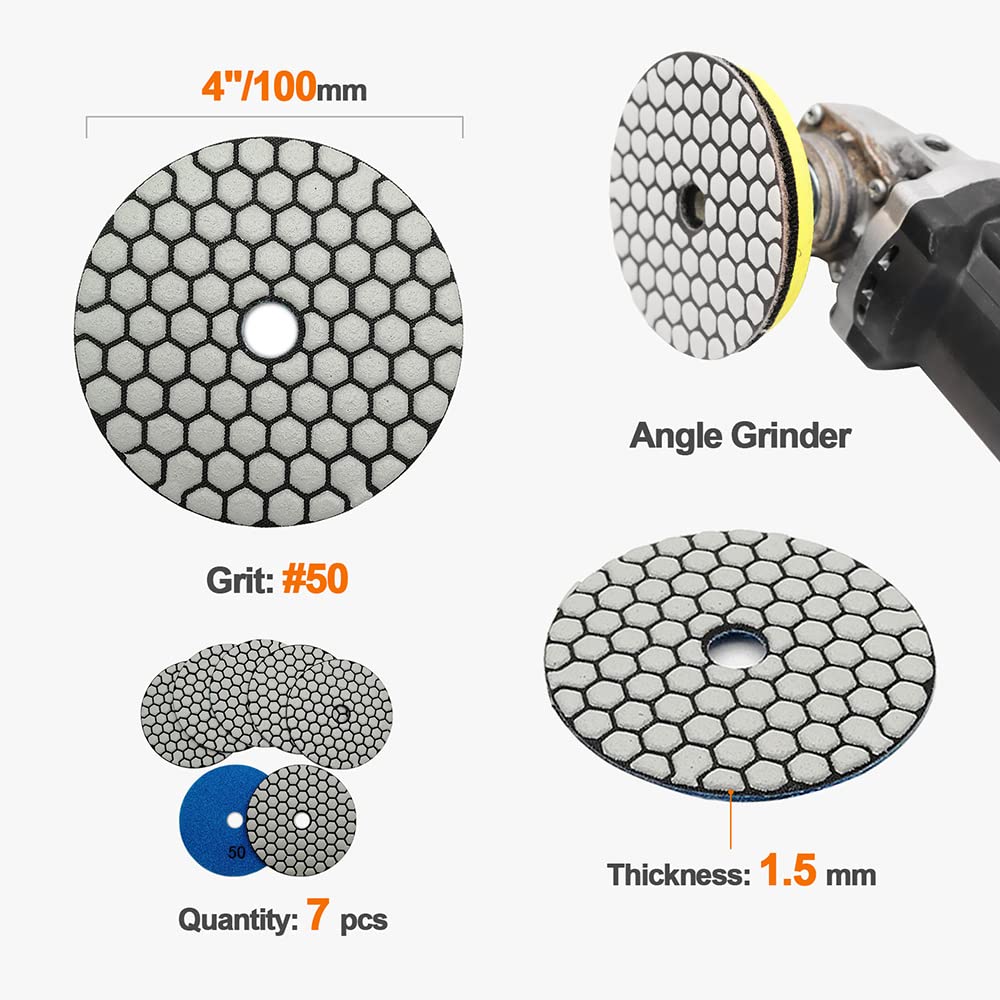 Konfor 10,2 C 6-stufigen Dry Diaant Polieren Pads Für Granit Stein