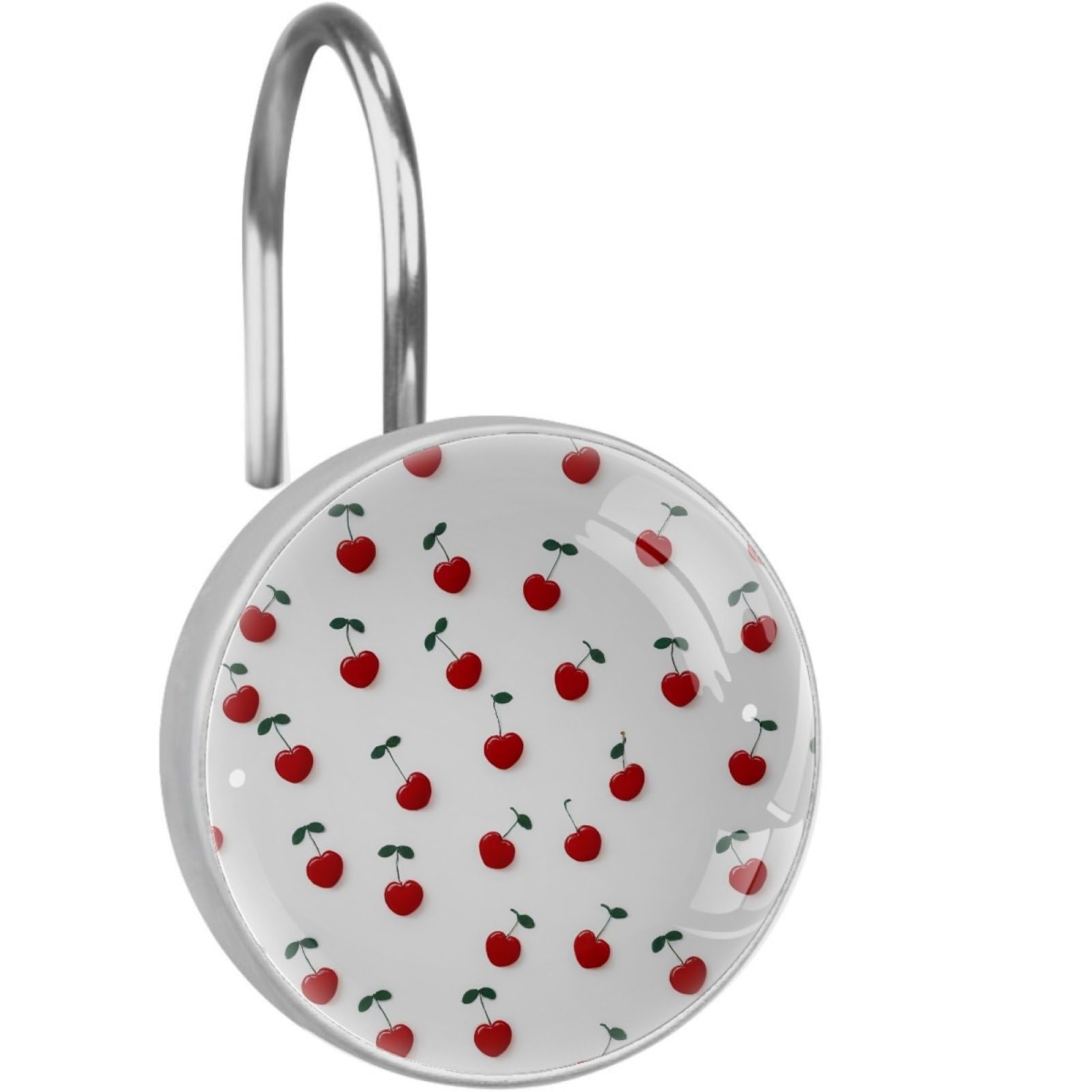 VAPOKF Decorative Shower Curtain Hook: Cherry Rustproof Stainless Steel Shower Curtain Ring for Bathroom - Shower Curtain Hook & Hangers - Set of 12